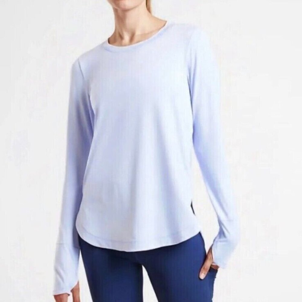Athleta Uptempo Long Sleeve Top, Blue Star, Size M